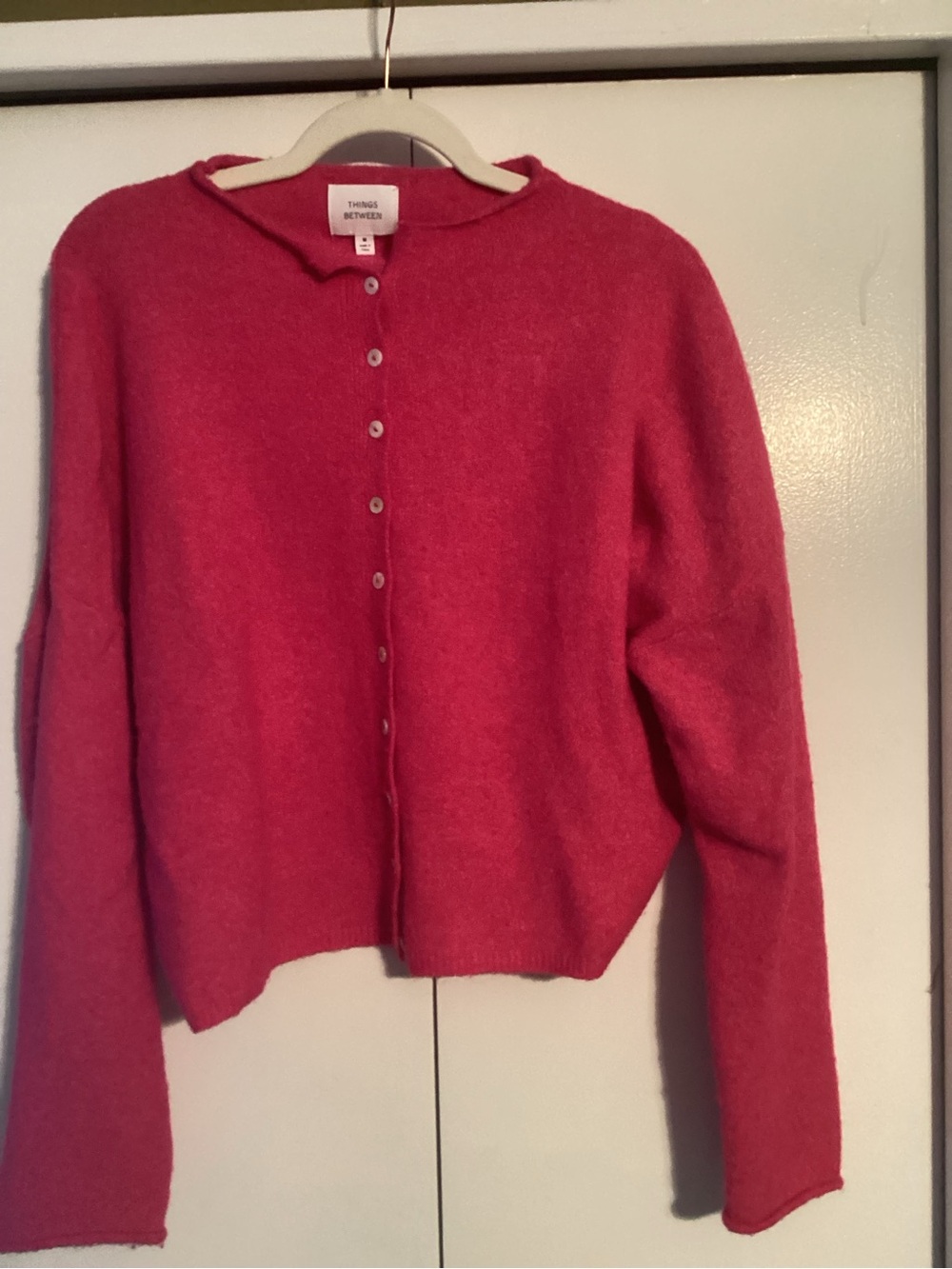 Things Between Raspberry Button-Front Women's Cardigan